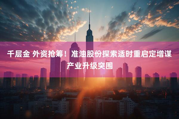 千层金 外资抢筹！准油股份探索适时重启定增谋产业升级突围